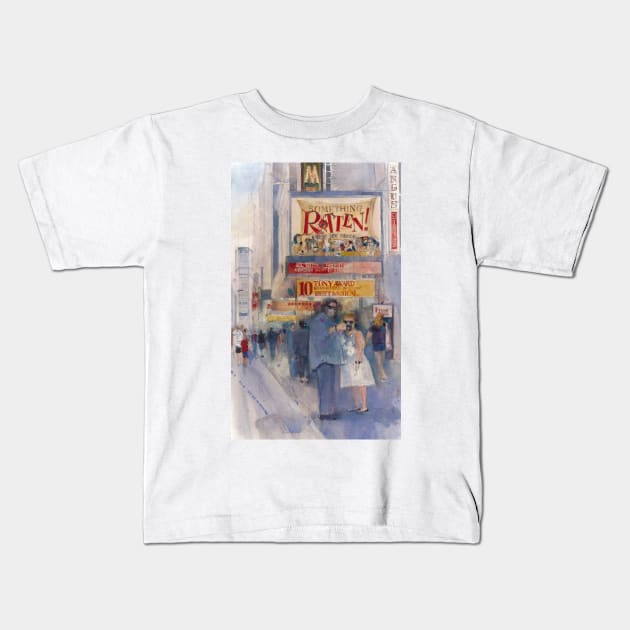 Something Rotten - Broadway Musical - Selfie - New York Theatre District Watercolor Kids T-Shirt by dfrdesign